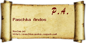 Paschka Andos névjegykártya